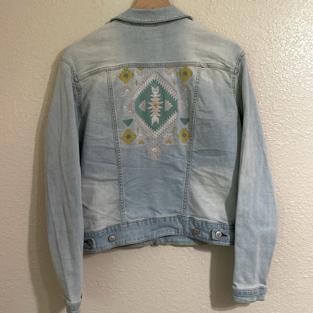 Lula Roe embroidered denim jacket